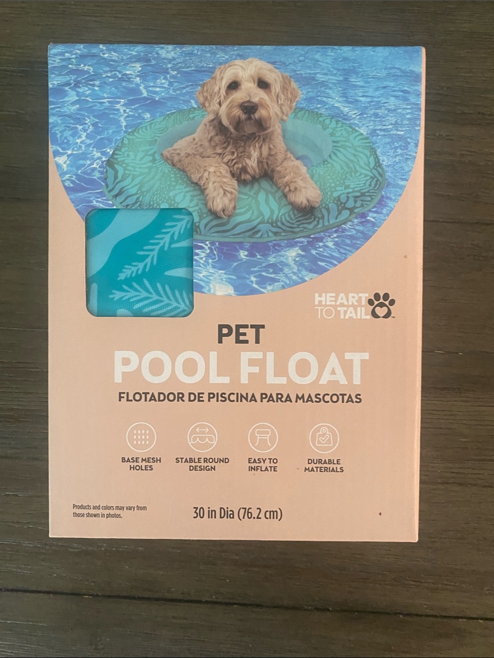 Heart to Tail Teal Pet Pool Float - Inflatable Swim Ring for Small Pets